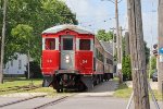 East Troy Electric's dinner train set waits its turn to board a NRHS Wisconsin Chapter lunch charter